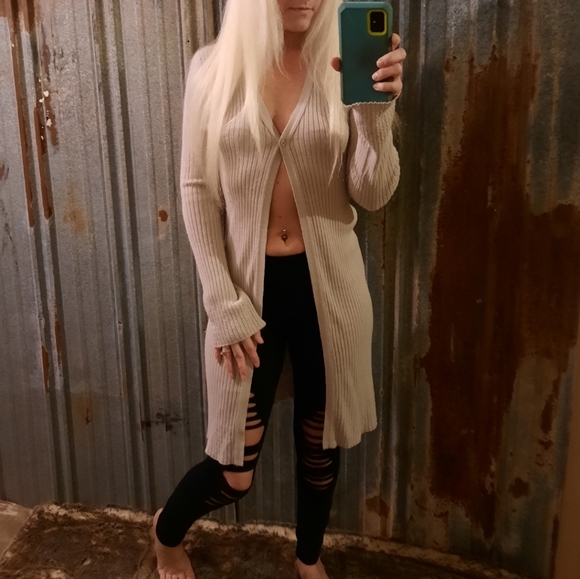 Trench Coat Length Cable Knit Xhilaration Cardigan - Picture 8 of 12